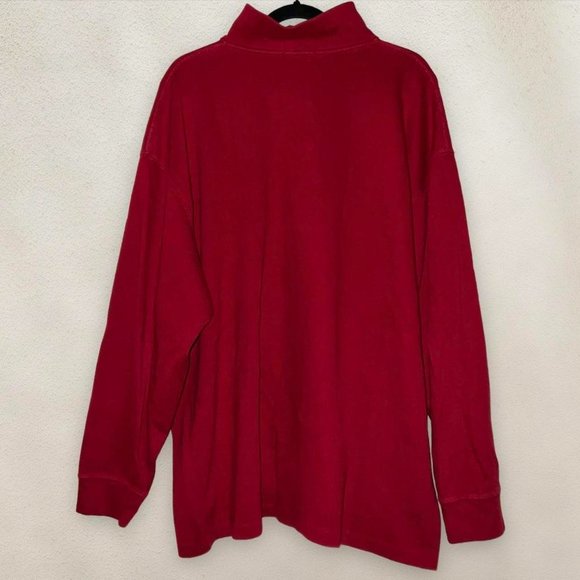 Polo Ralph Lauren Quarter Zip Sweater Knit Red Estate Rib Pullover Size 2XB - Picture 2 of 5